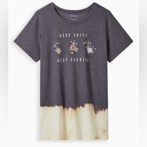 Torrid Size 0 Bleach Hem Tie Dye Keep Growing Classic T-Shirt